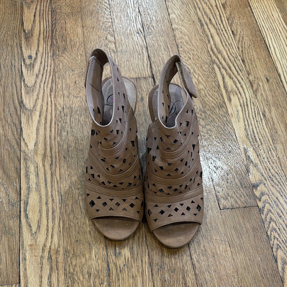 Brown Peep-Toe Sandals